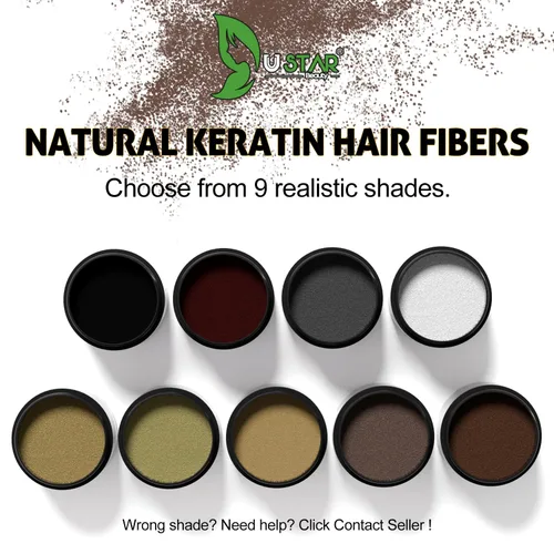 Miniatura 2 de Ustar Fibras de construcción del cabello para adelgazar el cabello, 0.47 onzas, color caoba oculta la pérdida de cabello al instante, más grueso