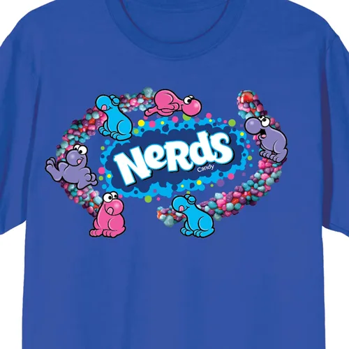 Miniatura 2 de Nerds Candy and Character - Camiseta unisex de manga corta con cuello redondo, color azul rey