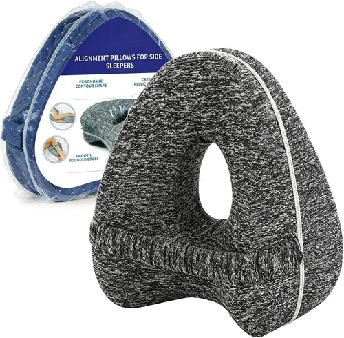 Revoget - Almohadas de alineación para personas que duermen de lado, soporte de pierna, almohada de alineación de cadera para Gris