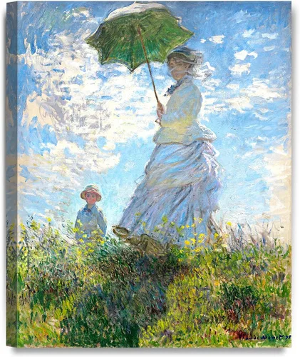 Miniatura 74 de Pinturas clásicas mundiales de Claude Monet Impresión giclée sobre lienzo alargado, pieza de galería para colgar y decorar el hogar, The CliffWalk