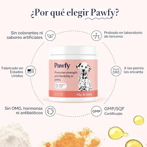 Miniatura 6 de Pawfy Suplemento para Cadera y Articulaciones para Perros con MSM y Vitaminas Glucosamina Condroitina para Razas Pequeñas, Medianas y Grandes