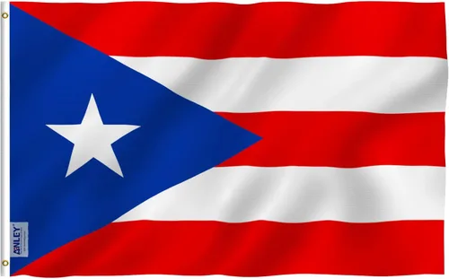 ANLEY Fly Breeze - Bandera de Puerto Rico de 3 x 5 pies, color vivo y a prueba de decoloración, cabecera de lona y doble costura, banderas Poliéster