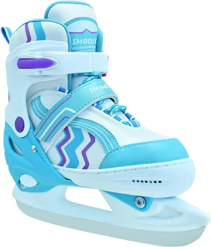 Miniatura 8 de Patines de hielo ajustables para niños y niñas, cuchillas lisas, tela transpirable y forro cómodo, patines de hockey para edades de 3 a 12 años