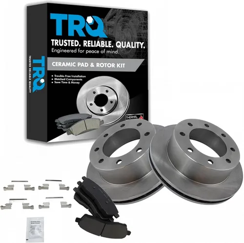Miniatura 85 de TRQ Kit de rotor de freno trasero y pastillas de cerámica Posi premium compatible con camioneta Chevy GMC