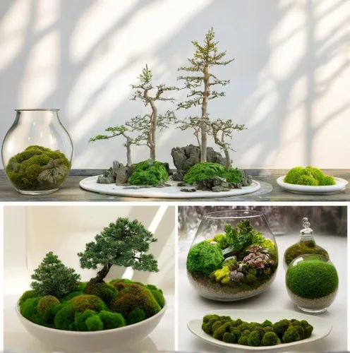 Miniatura 6 de Musgo artificial verde oscuro para decoración, 3.5 onzas de vegetación sintética para plantas en maceta, manualidades, jardines de hadas y bodas