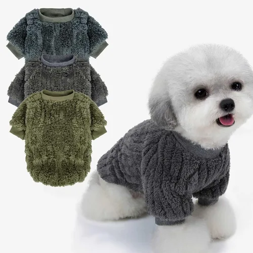 Miniatura 9 de FabriCastle Suéter pequeño para perro, paquete de 3 ropa para perros y gatos, chaquetas suaves y cálidas para perros pequeños, niños y niñas