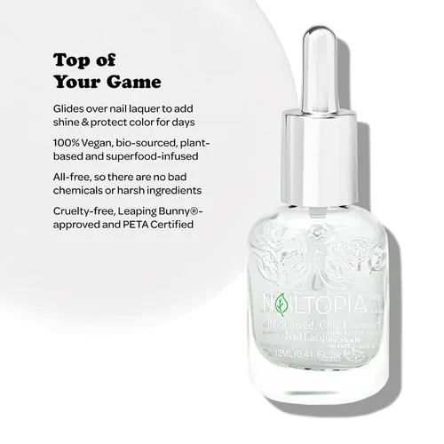 Miniatura 2 de Nailtopia - Capa superior sin virutas a base de plantas - No tóxico, de origen biológico, de larga duración, esmalte fortalecedor - Lo mejor de tu