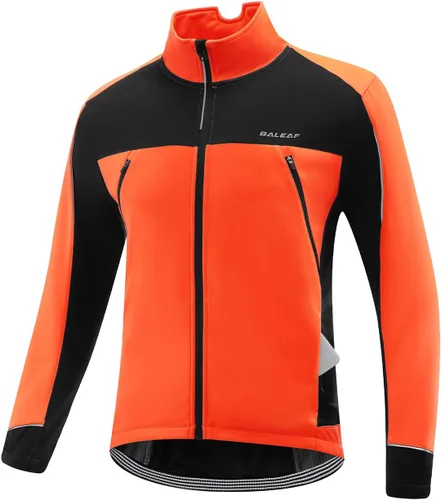 BALEAF Chaqueta de invierno para hombre, para ciclismo, correr, resistente al viento, para ciclismo, ciclismo, clima frío, bolsillos cálidos