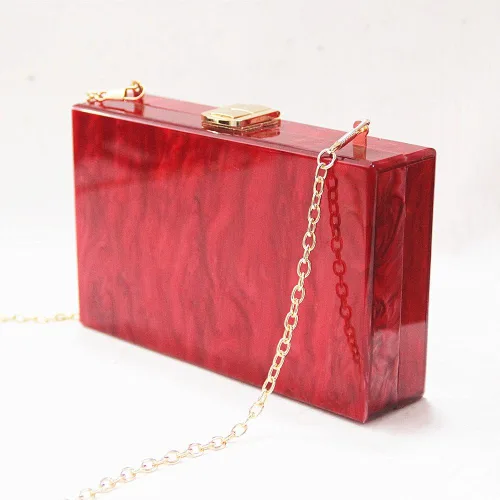Miniatura 3 de Dirmmis Nuevas mujeres bolso de mensajero moda elegante mármol sólido perla mujer noche bolso rojo lujo fiesta fiesta fiesta fiesta embrague