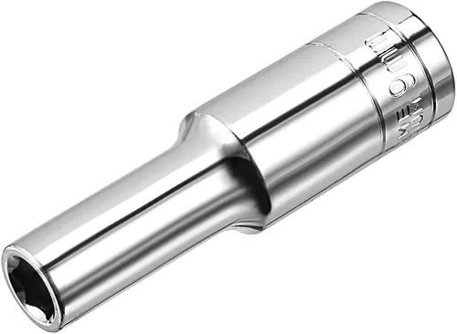 Miniatura 14 de uxcell 1/2 pulgada Drive 0.315 in 6-Point Deep Socket, métrico, Cr-V (pulido)