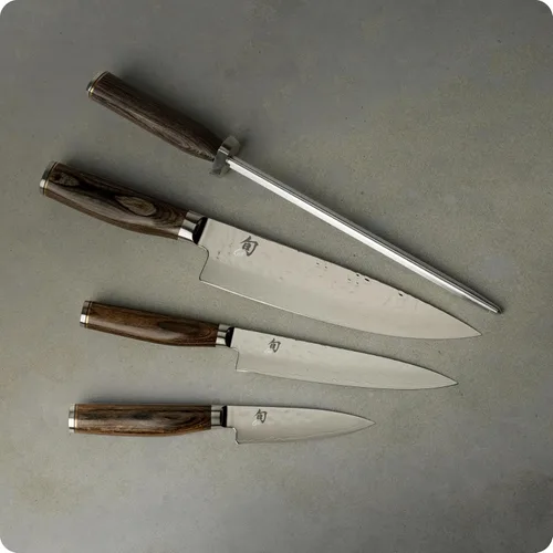 Miniatura 3 de Shun Premier - Juego de 5 bloques de iniciación de 5 piezas, incluye chef de 8 pulgadas, pelado de 4 pulgadas, cuchillos utilitarios de 6.5 Marrón