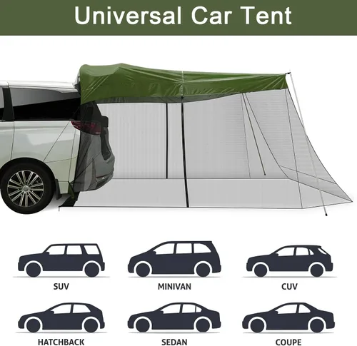 Miniatura 4 de G4Free Toldo Refugio Solar para Automóvil con Mosquitera, Carpa Portátil para SUV Toldo de Sombra para Puerta Trasera para Camping al Aire Libre