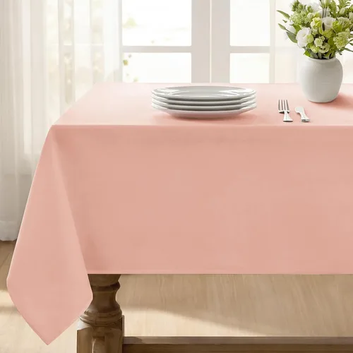Miniatura 39 de Softalker Mantel rectangular, impermeable y resistente a las manchas, de tela, sin arrugas, lavable, cubierta de mesa de poliéster de 6.19 onzas por