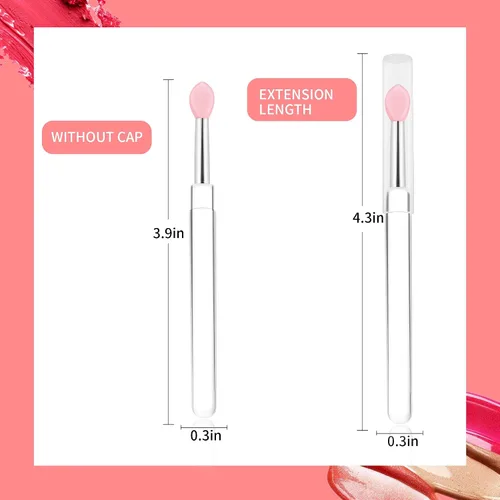 Miniatura 8 de Aplicadores de máscara de labios reutilizables, juego de 6 brochas de silicona para labios y lápiz labial