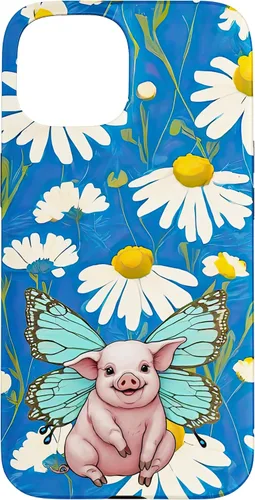 Miniatura 6 de Adorable pig piglet with butterfly wIngs daisy flower sweet Case for iPhone 12 mini
