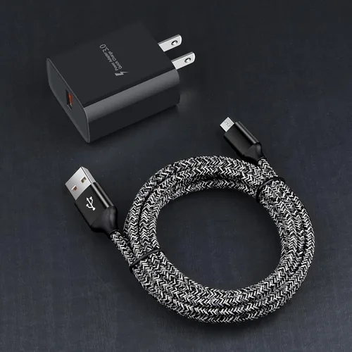 Miniatura 7 de Cargador micro USB, cargador rápido Android, cargador rápido 3.0 USB de pared rápido cable micro USB compatible con Motorola Moto E E5 E4 Plus/Play