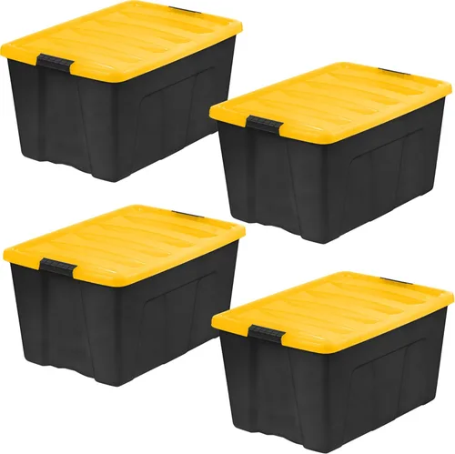 Miniatura 12 de IRIS USA - Caja de almacenamiento de plástico de 13 cuartos de galón con tapa y pestillos – Paquete de 6 – sin BPA, solución de organización