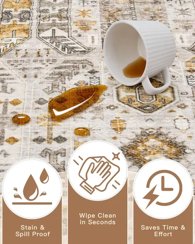 Miniatura 23 de Madane Tapete lavable de 2 x 10 pies para pasillo, cocina, recibidor, clásico, suave, antideslizante para interiores, casa de campo, baño, sala