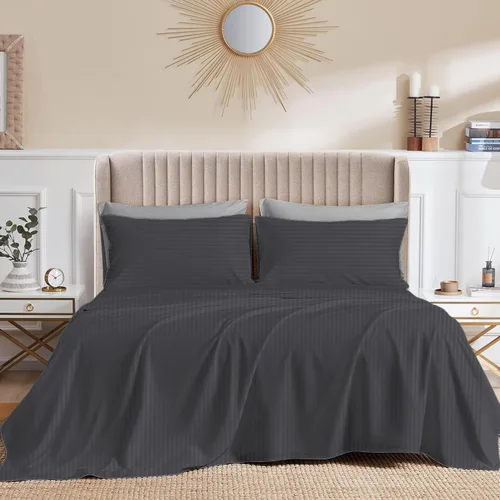 Miniatura 20 de CASA LINEN Alaskan King - Juego de sábanas de 4 piezas de 1000 hilos, juego de sábanas de lujo más suave de hasta 15 pulgadas de profundidad, 100%