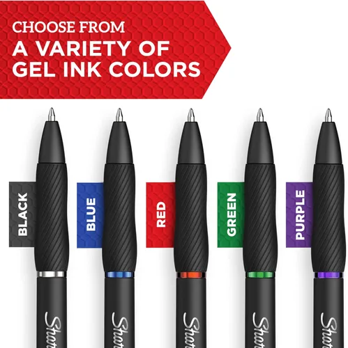 Miniatura 4 de SHARPIE S-Gel, bolígrafos de gel, punta fina (0.020 in), bolígrafo de gel de tinta negra, 12 unidades y S-Gel, bolígrafos de gel, punta media