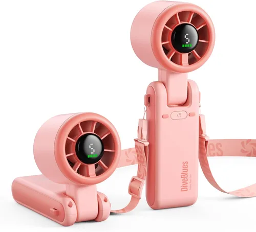 Miniatura 10 de Diveblues Ventilador Turbo Portátil de Mano, Viento de 5 Velocidades, Funciona con Batería, Hasta 12 Horas de Funcionamiento, Ventilador de Mano 3