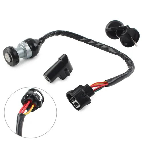 Miniatura 3 de Interruptor de encendido para motocicleta de 4 cables con 2 llaves compatible con linhai T-boss 550 48295 ATV UTV
