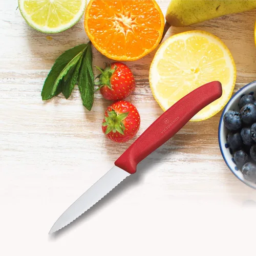 Miniatura 6 de Victorinox VIC-6.7631 Swiss Classic Paring 3¼"" Hoja de punta de lanza dentada 5/8" de ancho en el mango Rojo", multicolor, m
