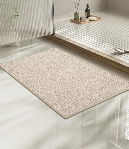 Miniatura 80 de Chakme Juego de 2 alfombras de baño ultrafinas, absorbentes, antideslizantes, lavables a máquina, color negro, 17 x 24 pulgadas / 17 x 30 pulgadas