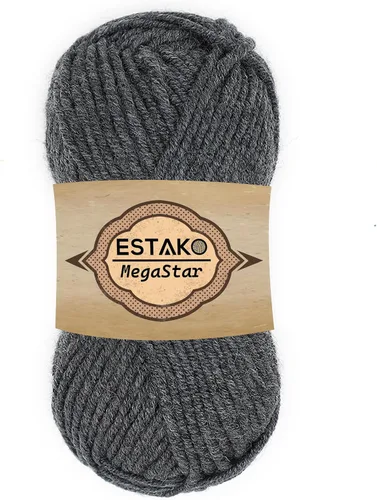 Miniatura 38 de Estako Megastar, 3.52 Oz (100g) de hilo de acrílico 75% y lana 25%, suave, peso grueso voluminoso #5 para crochet y tejer 120 yardas (110m)