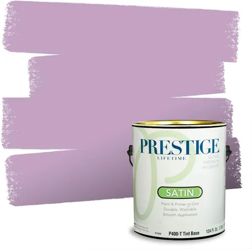 Miniatura 126 de PRESTIGE Pinturas de pintura interior e imprimación en uno, 1 galón, plano, combinación comparable de Sherwin Williams* Kimono Violet*