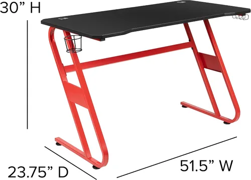 Miniatura 6 de Flash Furniture - Juego de escritorio para juegos y sillas reclinables de color blanco y negro con soporte para taza y gancho para auriculares.