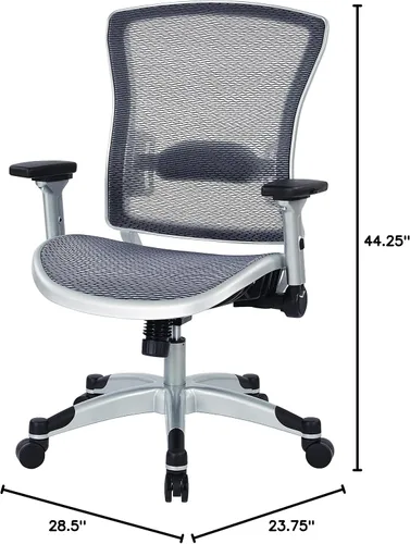 Miniatura 16 de Space Seating Silla de oficina de rejilla de aire ejecutiva serie 317 con respaldo de malla transpirable, soporte lumbar, control de inclinación