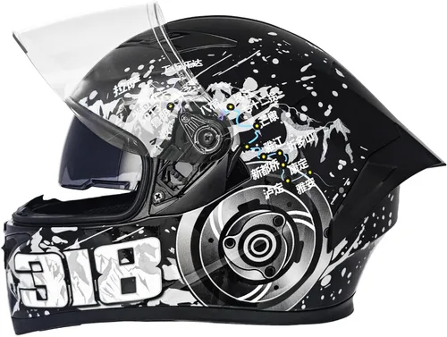 Miniatura 7 de Cascos de motocicleta de cara completa para adultos, doble visión, moto de calle, carreras, motocicleta ADV, ciclomotor, casco para hombres y Gris