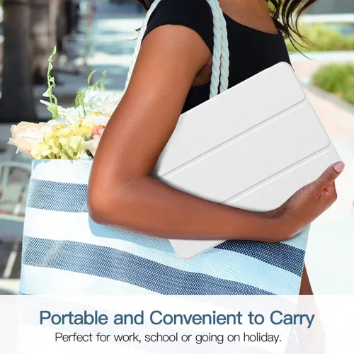 Miniatura 6 de TiMOVO Funda inteligente delgada para iPad 10.2 para iPads de 9ª/8ª/7ª generación, funda protectora translúcida de PC dura con soporte, color blanco