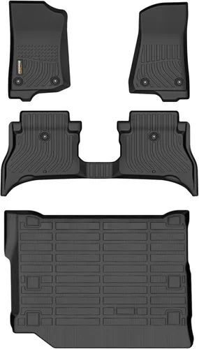 Miniatura 23 de Alfombrillas y forro de carga para Jeep Grand Cherokee L 2021-2025 (solo para 6 plazas sin consola central), alfombrillas de automóvil TPE para todo