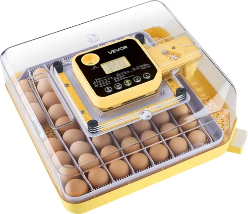 Miniatura 9 de VEVOR Incubadora de 48 huevos, incubadora automática con volteador de huevos y vela LED, pantalla de temperatura y control automático de humedad
