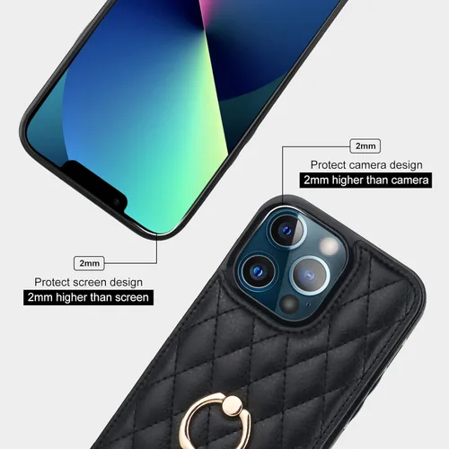 Miniatura 8 de Folosu Funda compatible con iPhone 13 Pro Max con soporte para tarjetas, rotación de 360°, soporte de anillo de dedo con función atril, bloqueo