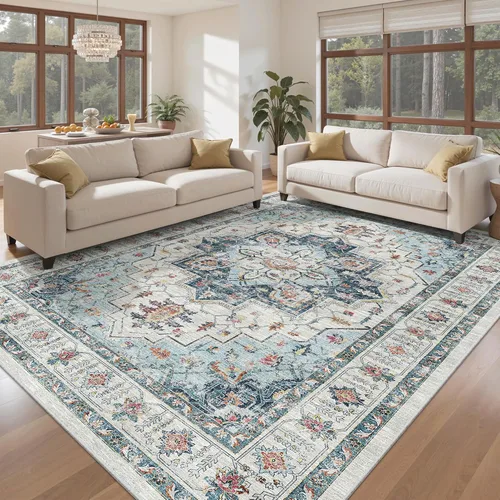 Miniatura 657 de Madane Tapete lavable de 2 x 10 pies para pasillo, cocina, recibidor, clásico, suave, antideslizante para interiores, casa de campo, baño, sala