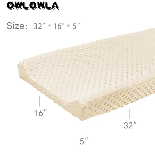 Miniatura 6 de Owlowla Funda para cambiador, sábanas suaves de punto minky para cambiador para bebé niño y niña (crema)