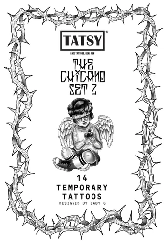 Miniatura 2 de Tatsy Juego de chicano, calcomanía temporal de tatuaje para hombres y mujeres, tatuajes falsos de temperatura corporal, chicana, vato, latín