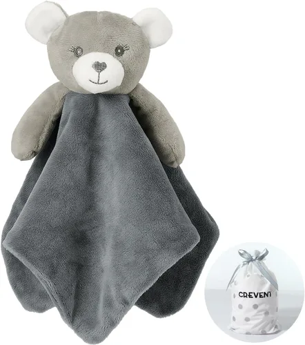 Miniatura 35 de CREVENT - Manta de felpa acogedora para bebé, mantita de seguridad con caras de animales para niños pequeños, regalo para bebés recién nacidos