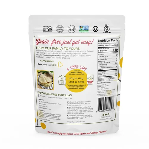 Miniatura 4 de Harina de yuca de Otto's Naturals, sin granos, harina para hornear sin gluten - hecho de raíz 100% de yuca – Certificado Paleo y sustituto de harina