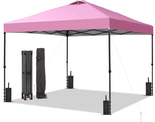 Miniatura 19 de GDY 10x10FT Pop-Up Canopy Tent — with 4-Side Walls & Vented Top, Portable Outdoor Event Tent for Garden, Poolside, Parks, Parties,Camping, White.