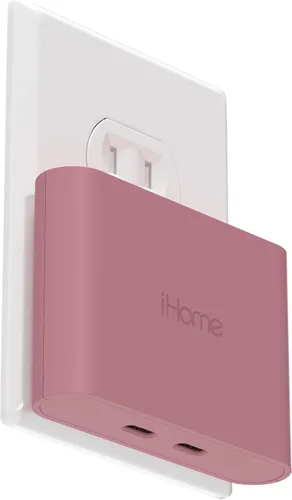 Miniatura 11 de iHome Cargador USB-C multipuerto de 40 W, bloque plano de 2 puertos AC Pro, adaptador de pared de carga rápida dual