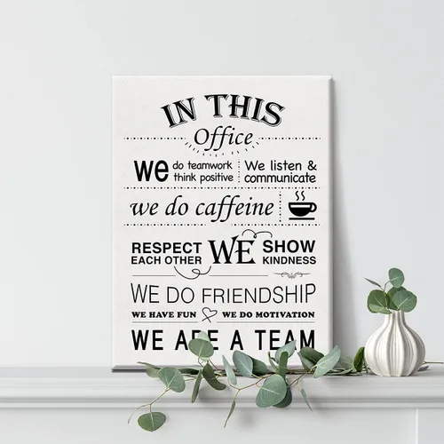 Miniatura 5 de Arte inspirador de pared de oficina en esta oficina con cita en lienzo impresiones para decoración de pared enmarcado, regalos motivacionales
