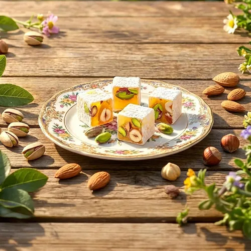 Miniatura 6 de Hazer Baba Delicias Turcas, Caja de bocadillos gourmet con nueces mixtas y sabor a vainilla, bocadillo tradicional vegano, Lokum turco, dulces