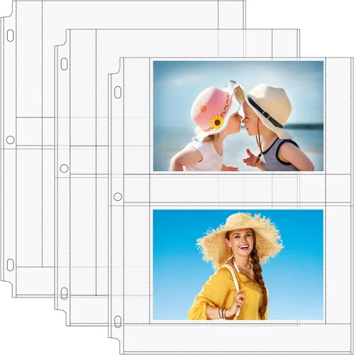 Miniatura 16 de MaxGear - Juego de 60 fundas para fotos 4x6 para carpeta de 3 anillos (360 imágenes), protectores de página de archivo resistentes, páginas