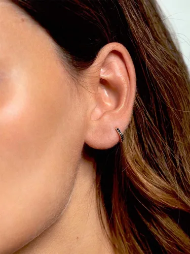 Miniatura 2 de SWEETV Aretes de aro de plata de ley 925 para mujeres y niñas, pequeños aretes de aro para cartílago