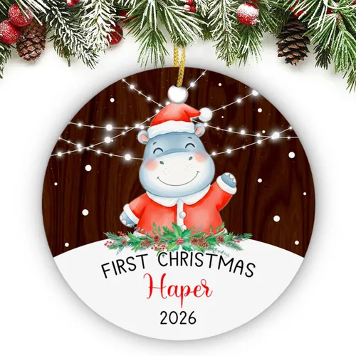 Miniatura 24 de Adorno personalizado de segunda Navidad de pingüino bebé 2026, regalo de decoración de pingüino bebé para bebés recién nacidos, nombre personalizado