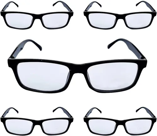 Paquete de 5 pares de anteojos de lectura de aspecto clásico, cómodos, ligeros, flexibles para hombres y mujeres